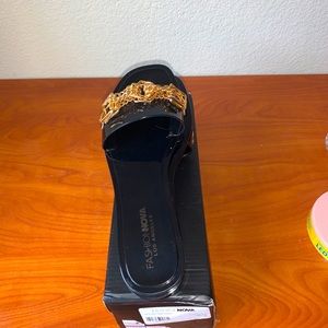 Black with gold design slides